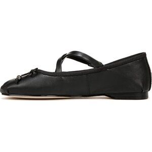 Circus NY by Sam Edelman Women's Black Leather Cross Strap Zuri Ballet Flat